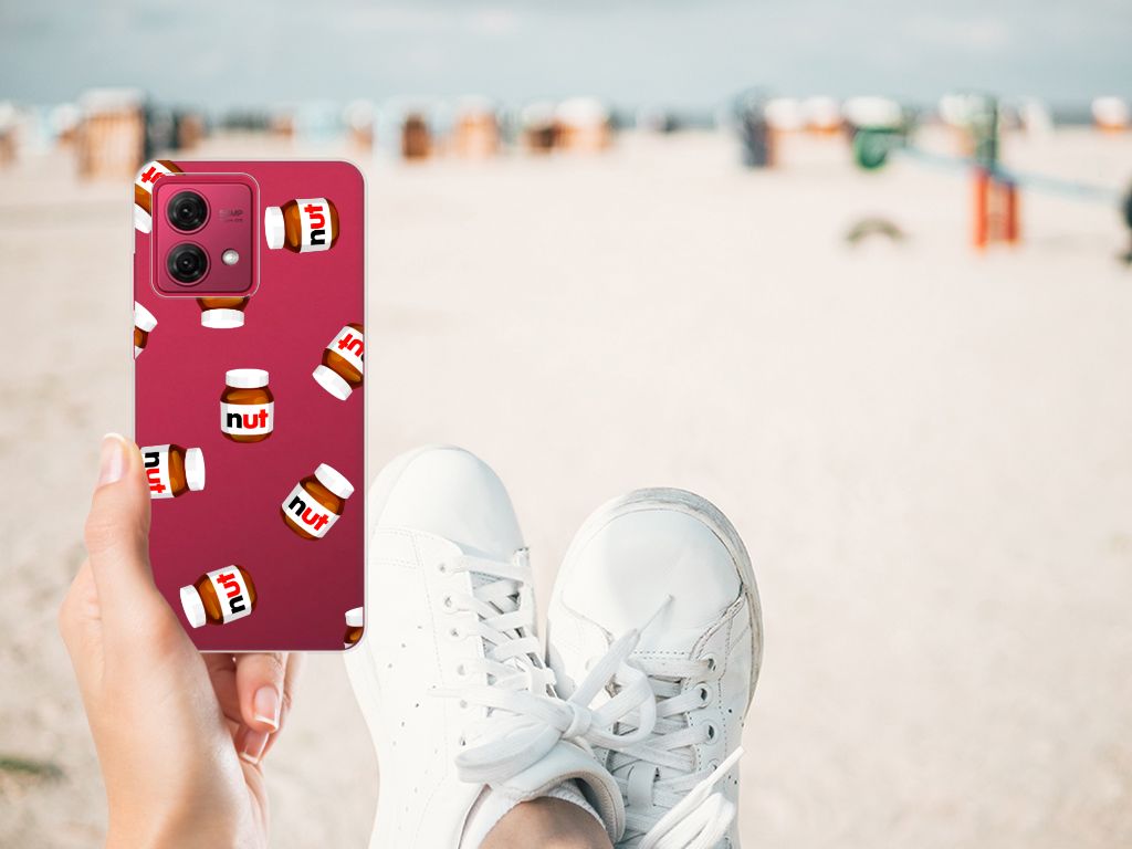 Motorola Moto G84 Siliconen Case Nut Jar nutjar design achterzijde
