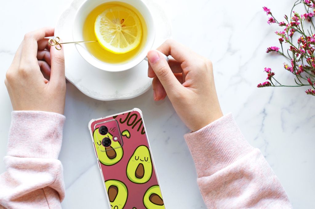 Motorola Moto G84 Stevig Bumper Hoesje Avocado Singing
