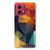 Motorola Moto G84 TPU Hoesje Polygon Color achterkant kleurrijk patroon