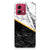 Motorola Moto G84 TPU Siliconen Hoesje Marmer Wit Zwart - Origineel Cadeau Man met elegant zwart-wit marmerdesign