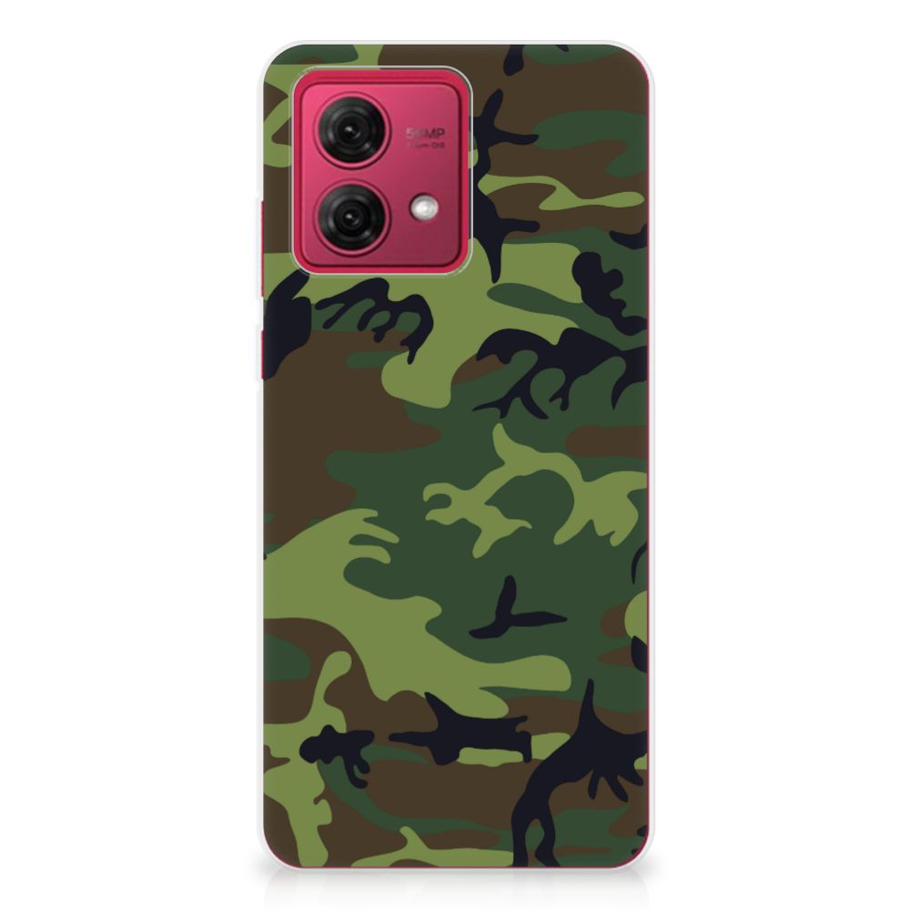 Motorola Moto G84 TPU bumper Army Dark camouflage achterkant