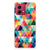 Motorola Moto G84 TPU bumper Geruit gekleurde driehoekjes achterkant