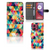 Motorola Moto G84 Telefoon Hoesje Geruit met kleurrijk ruitjesdesign en ruimte voor 3 pasjes. 🎨