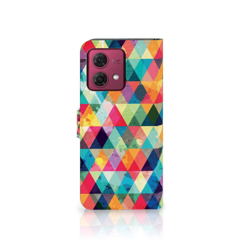 Motorola Moto G84 Telefoon Hoesje Geruit met kleurrijk ruitjesdesign, perfect als cadeau voor gebruiksgemak en uitstraling.