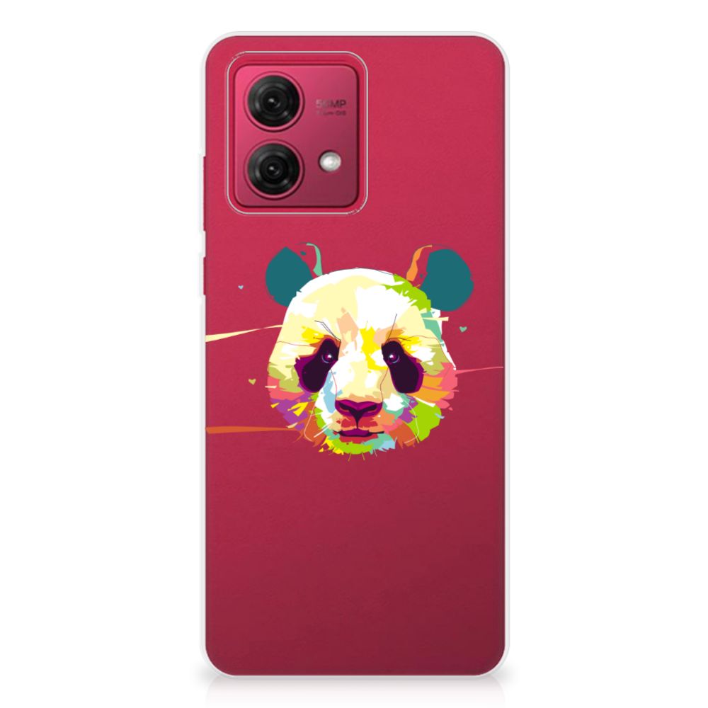 Motorola Moto G84 Telefoonhoesje met Naam Panda Color achterkant ontwerp panda