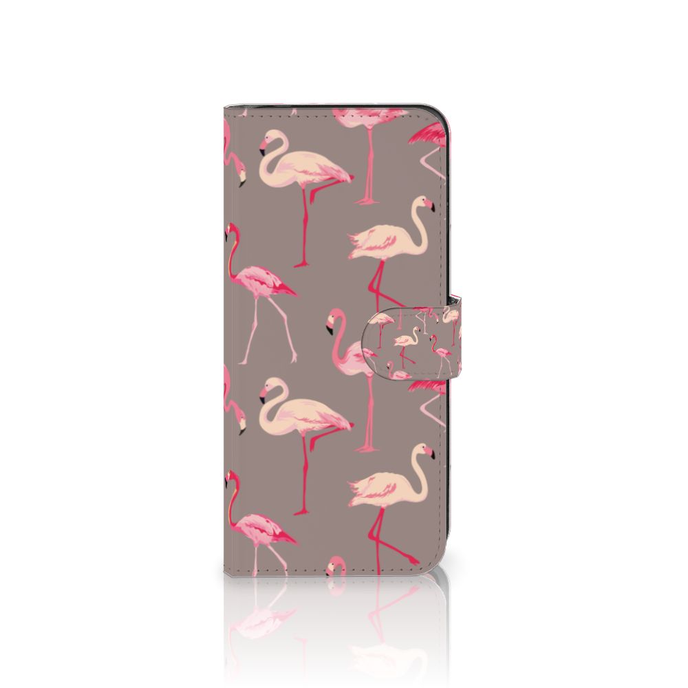 Motorola Moto G84 Telefoonhoesje met Pasjes Flamingo flamingo design voorkant