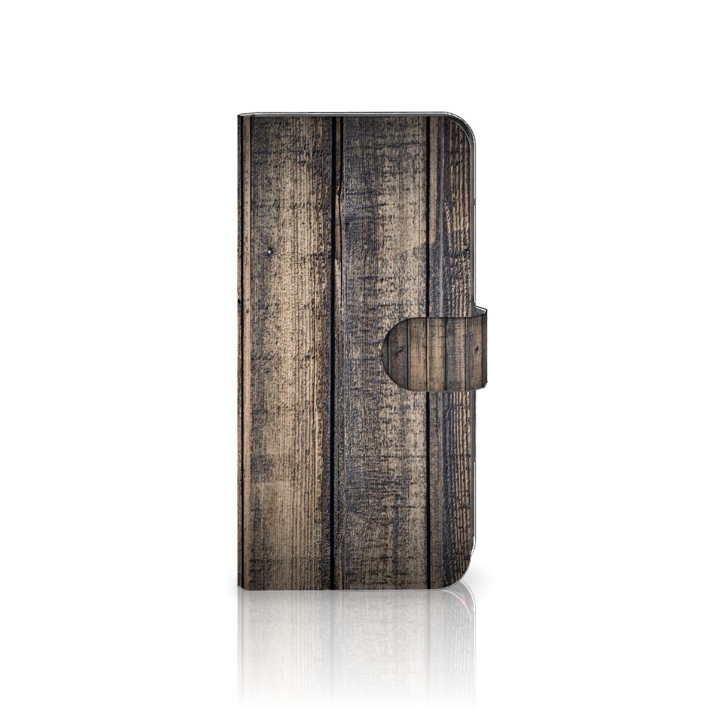 Motorola Moto G85 Book Style Case Steigerhout bookstyle hoesje houten design