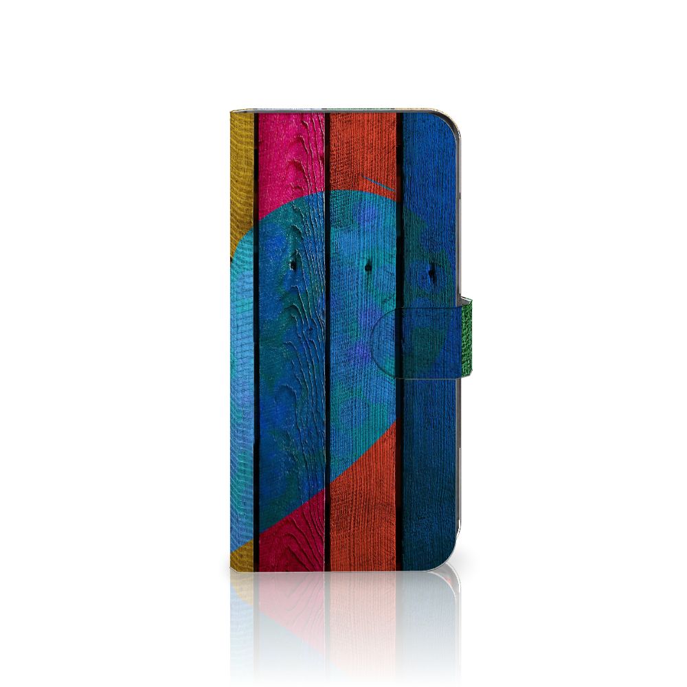 Motorola Moto G85 Book Style Case Wood Heart Bookstyle hout hart voorkant