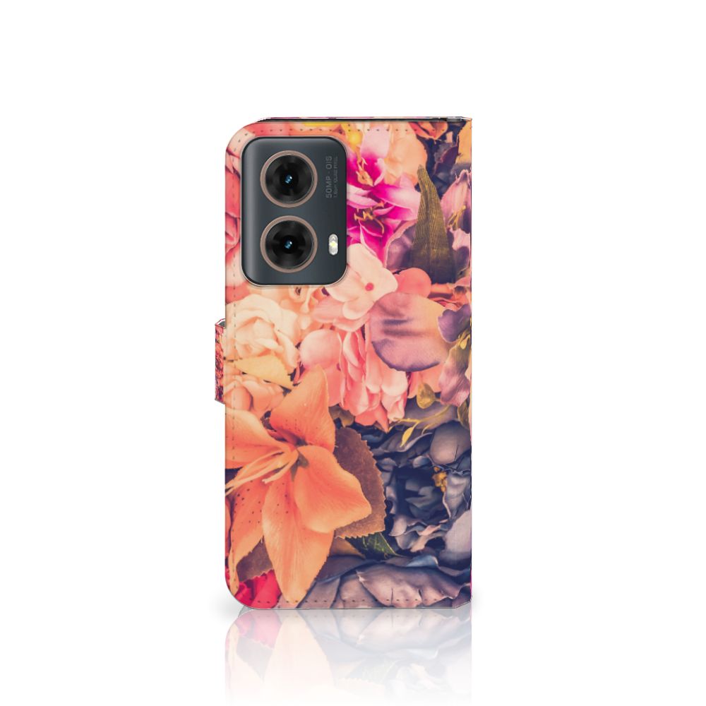 Motorola Moto G85 Hoesje Bosje Bloemen boekhoesje bloemen vooraanzicht