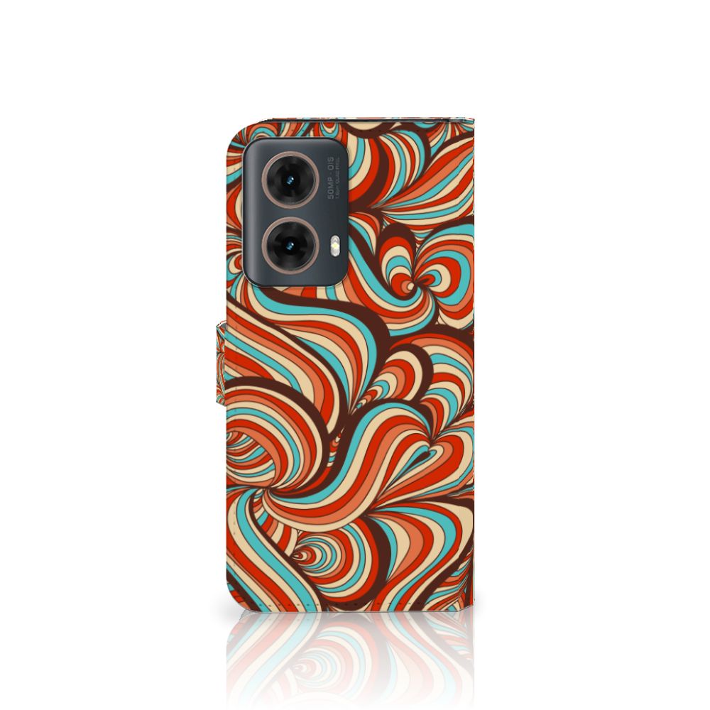 Motorola Moto G85 Hoesje Retro designnaam retro kleurrijk