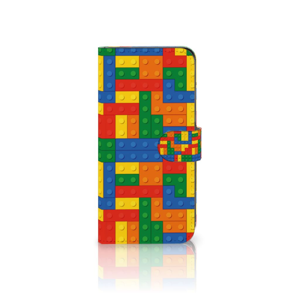 Motorola Moto G85 Leuk Hoesje Gorilla flipcase met kleurrijk Lego design aanzicht