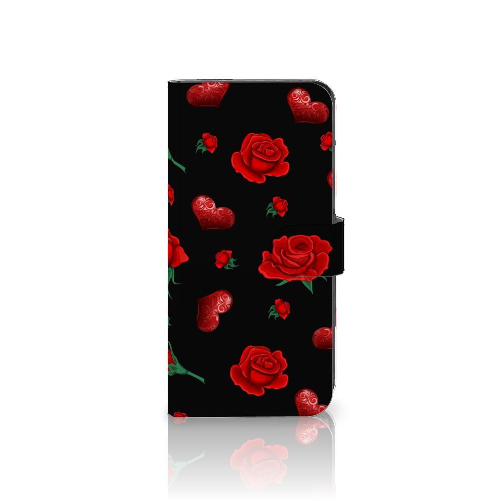 Motorola Moto G85 Leuk Hoesje Valentine rozen hartjes design voorkant