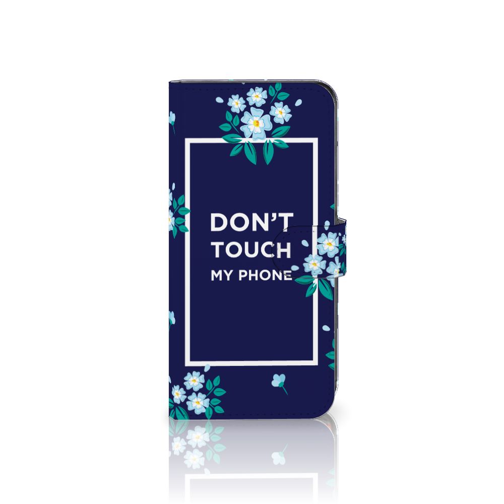 Motorola Moto G85 Portemonnee Hoesje Flowers Blue DTMP voorkant
