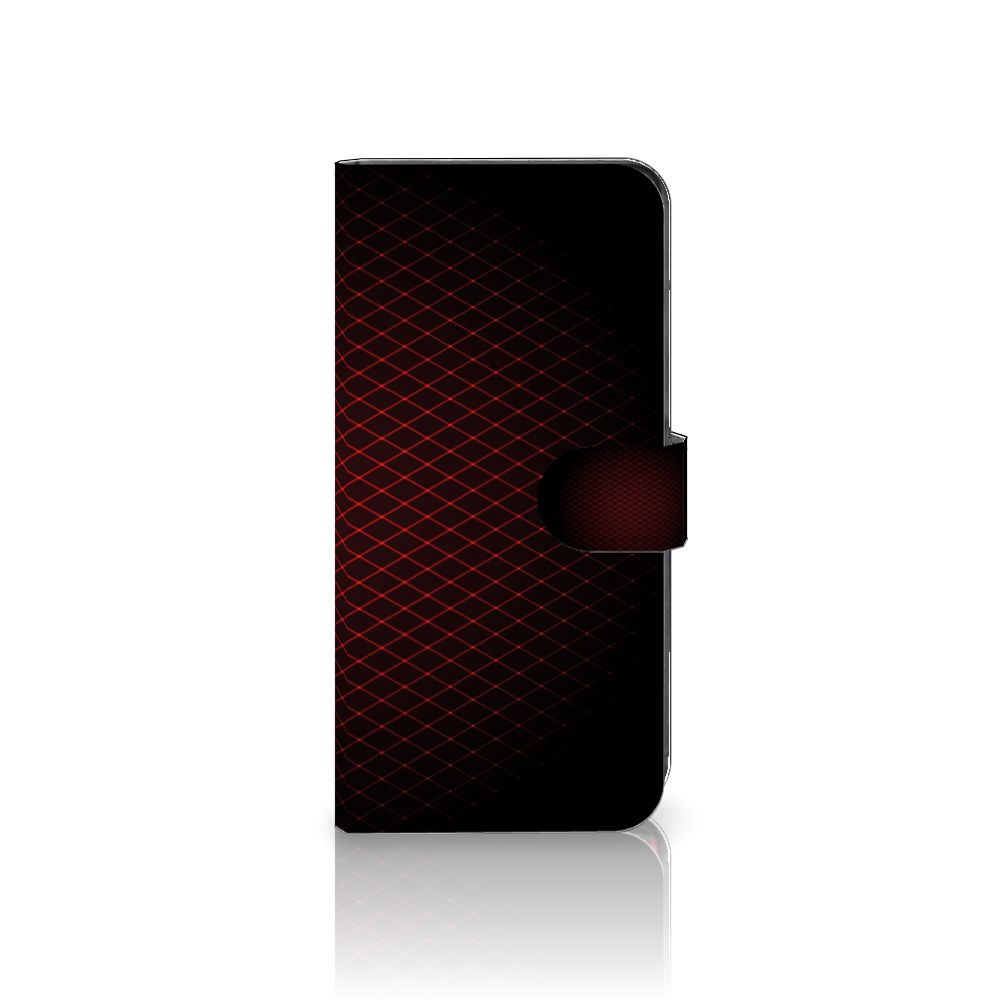 Motorola Moto G85 Telefoon Hoesje Geruit Rood hoesje geruit zwart rood aanzicht