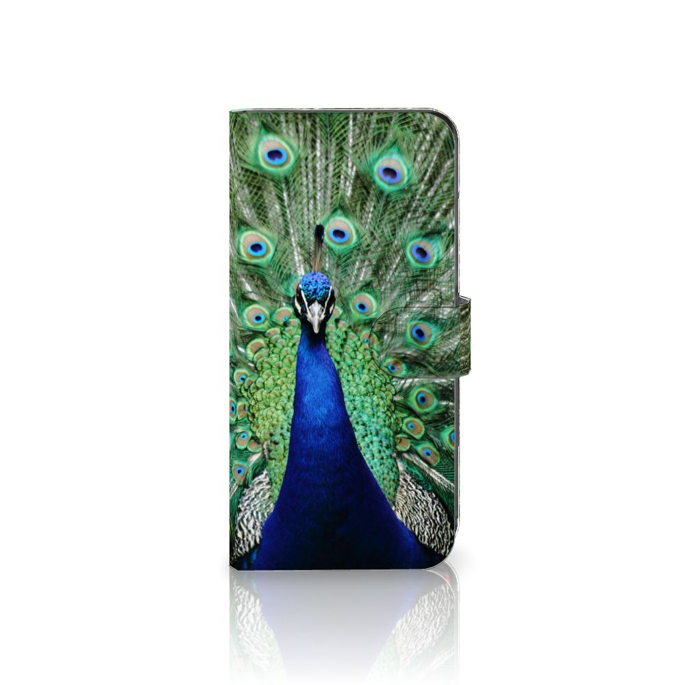 Motorola Moto G85 Telefoonhoesje met Pasjes Pauw design pauw voorkant