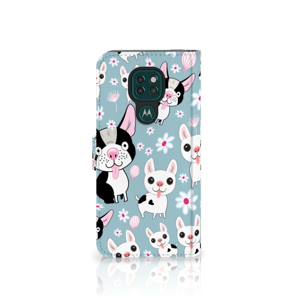 Motorola Moto G9 Play | E7 Plus Telefoonhoesje met Pasjes Hondjes cartoon honden ontwerp