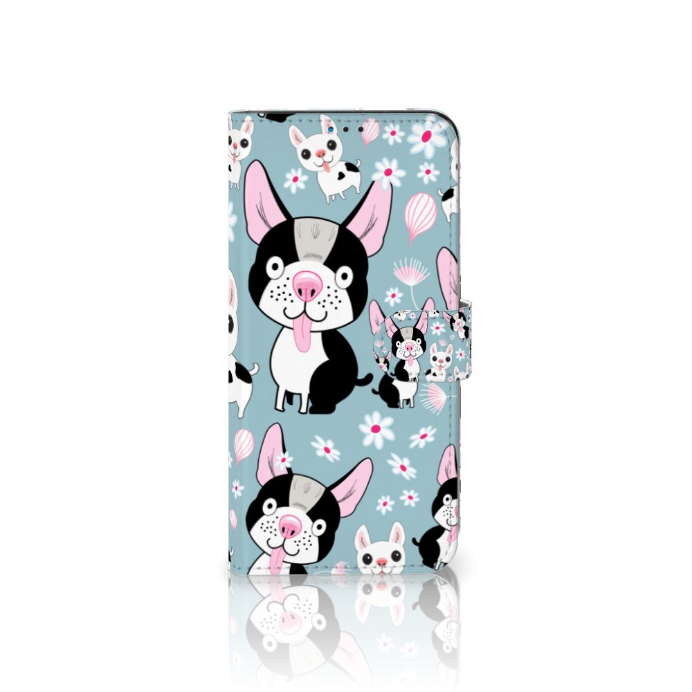 Motorola Moto G9 Play | E7 Plus Telefoonhoesje met Pasjes Hondjes cartoon design vooraanzicht