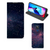 Motorola Moto G9 Play Stand Case Stars design sterren zwart paarse blauwe kleuren