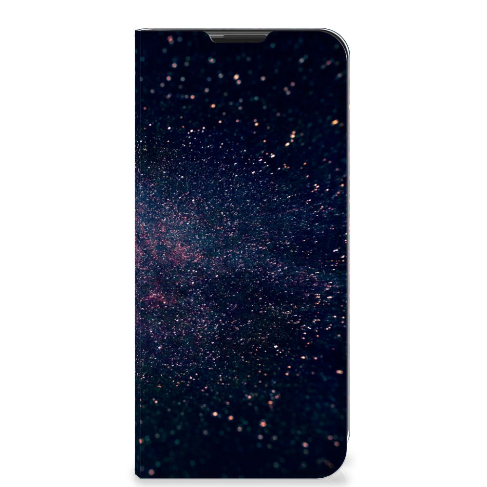 Motorola Moto G9 Play Stand Case Stars design sterrenruimte vooraanzicht