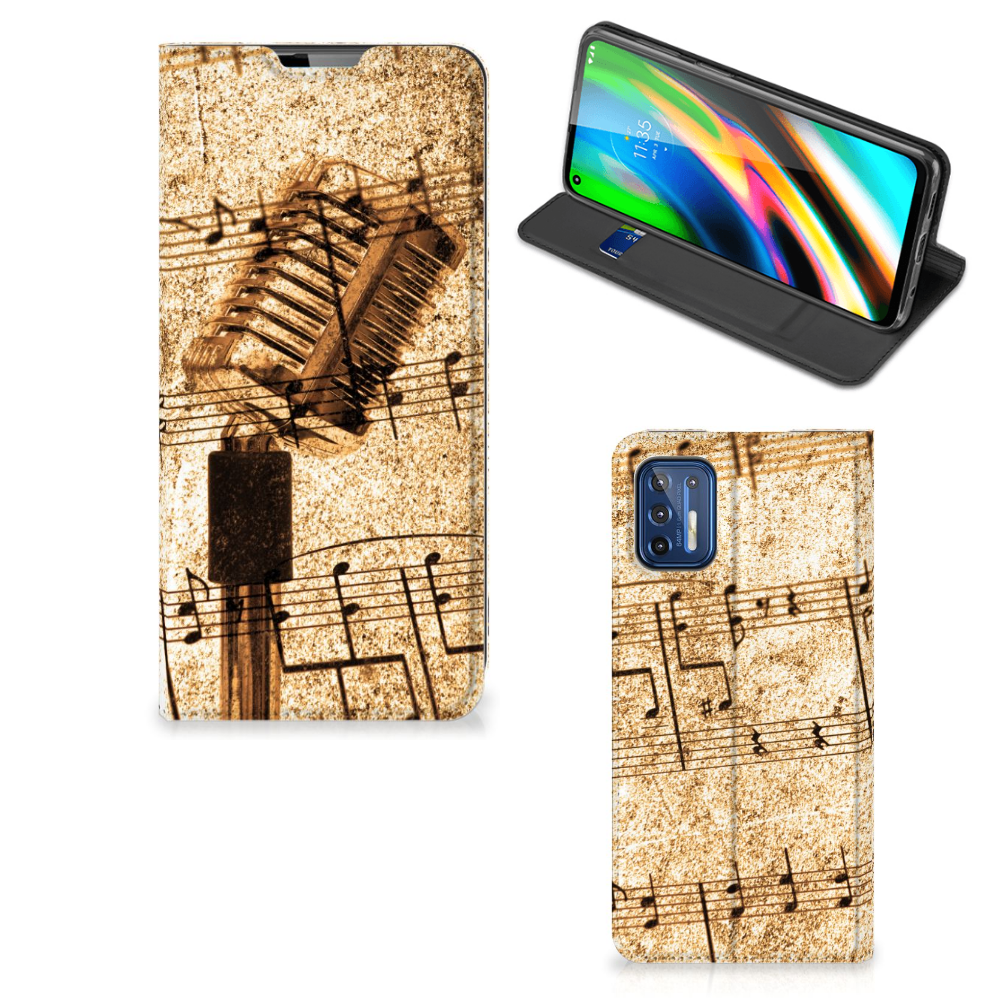 Motorola Moto G9 Plus Stand Case Bladmuziek - B2C Telecom
