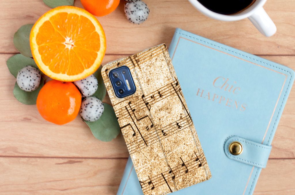 Motorola Moto G9 Plus Stand Case Bladmuziek - B2C Telecom