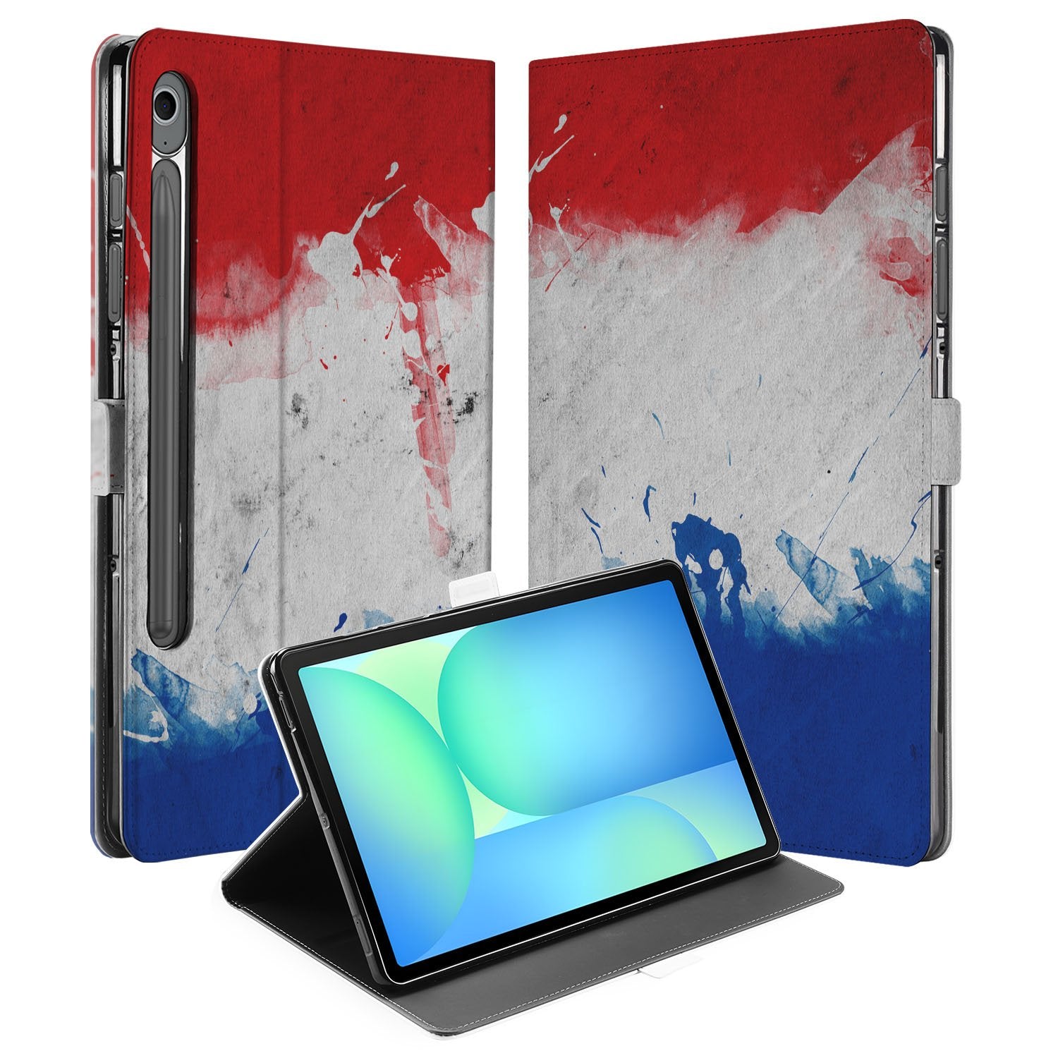 Samsung Galaxy Tab S10 FE Nederland Book Case Hoesje met Standaard designnaam aanzicht