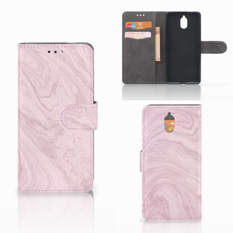 Nokia 3.1 (2018) Bookcase Marble Pink - Origineel Cadeau Vriendin by B2Ctelecom