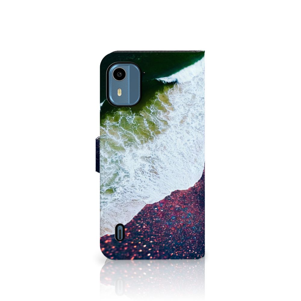 Nokia C12 Book Case Sea in Space boekhoesje abstract ontwerp aanzicht