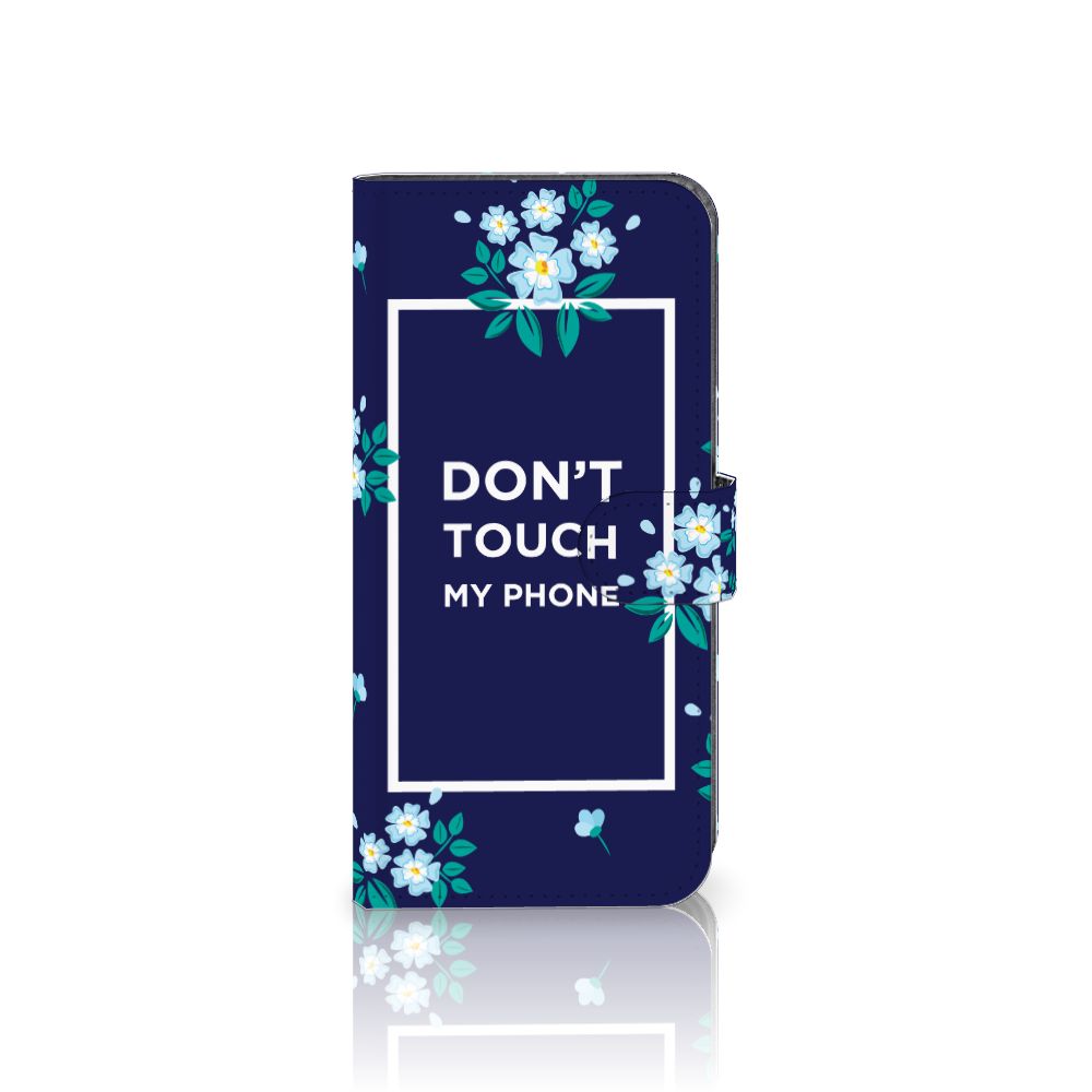 Nokia C12 Portemonnee Hoesje Flowers Blue DTMP portemonnee bloemen blauw aanzicht