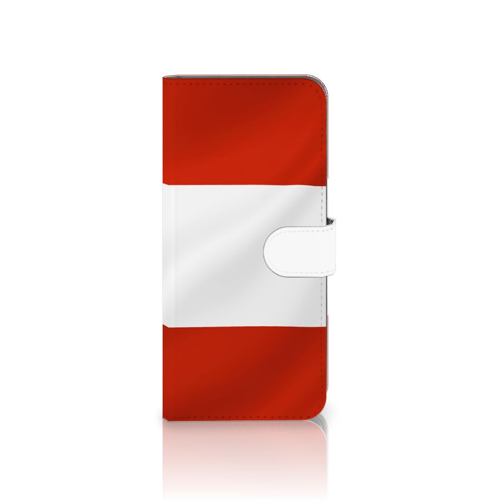 Nokia C32 Bookstyle Case Oostenrijk design vlag vooraanzicht