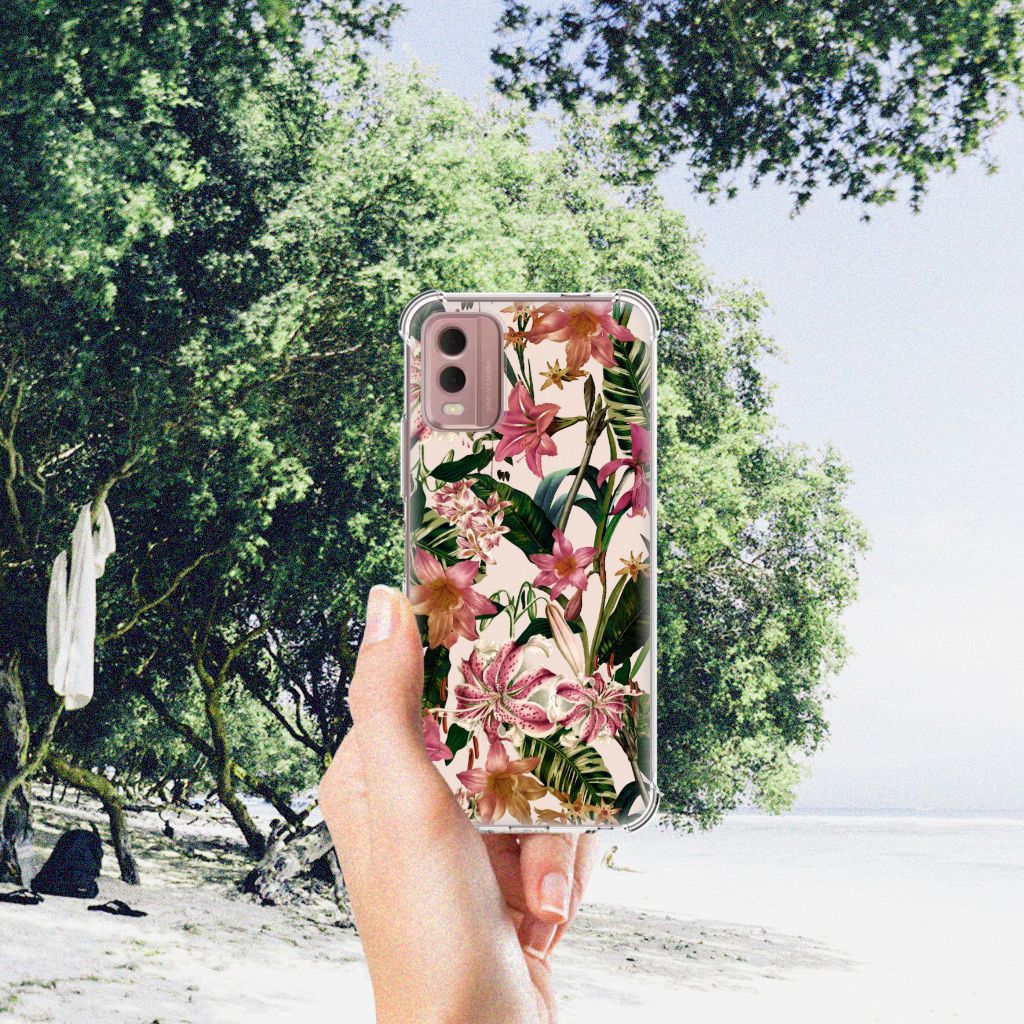 Nokia C32 Case Flowers bloemen design voorkant