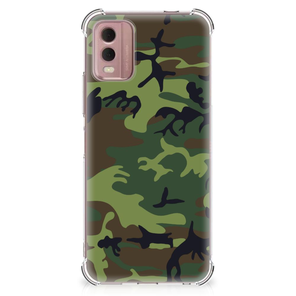Nokia C32 Doorzichtige Silicone Hoesje Army Dark B2C Telecom