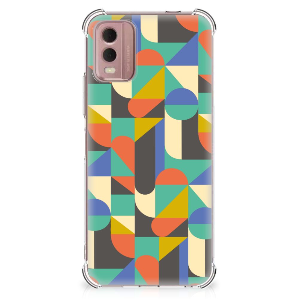 Nokia C32 Doorzichtige Silicone Hoesje Funky Retro B2C Telecom