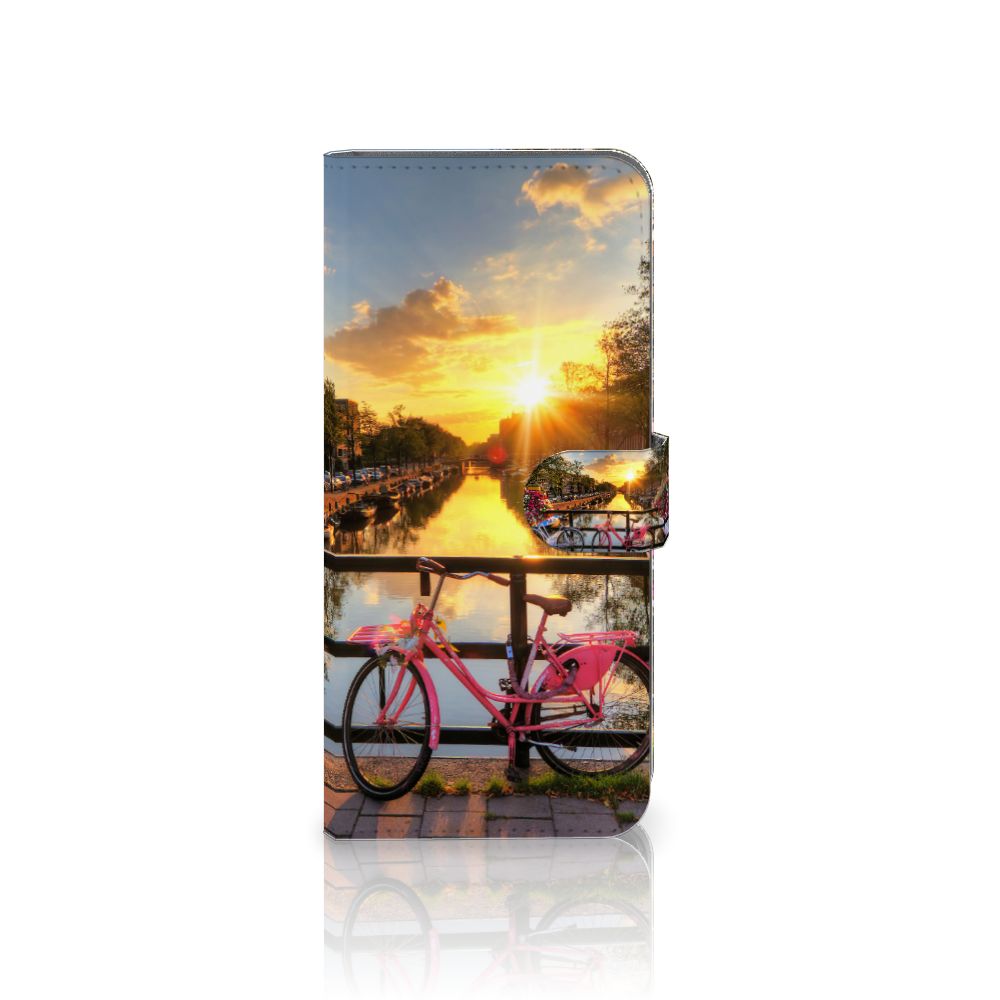 Nokia C32 Flip Cover Amsterdamse Grachten designnaam fiets zonsondergang