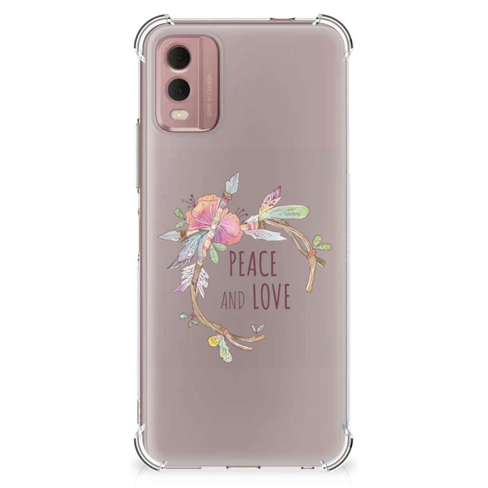 Nokia C32 Stevig Bumper Hoesje Boho Text B2C Telecom