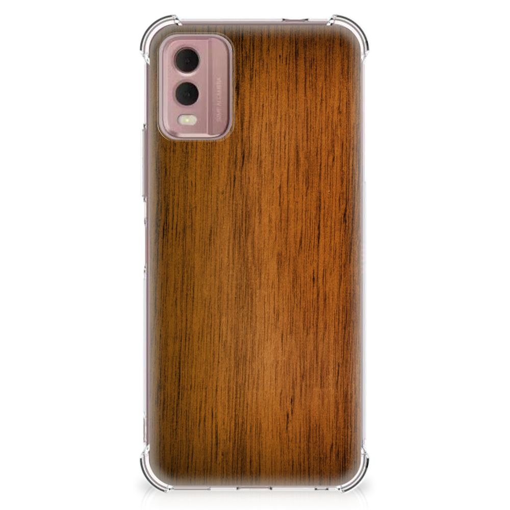 Nokia C32 Stevig Telefoonhoesje Donker Hout B2C Telecom
