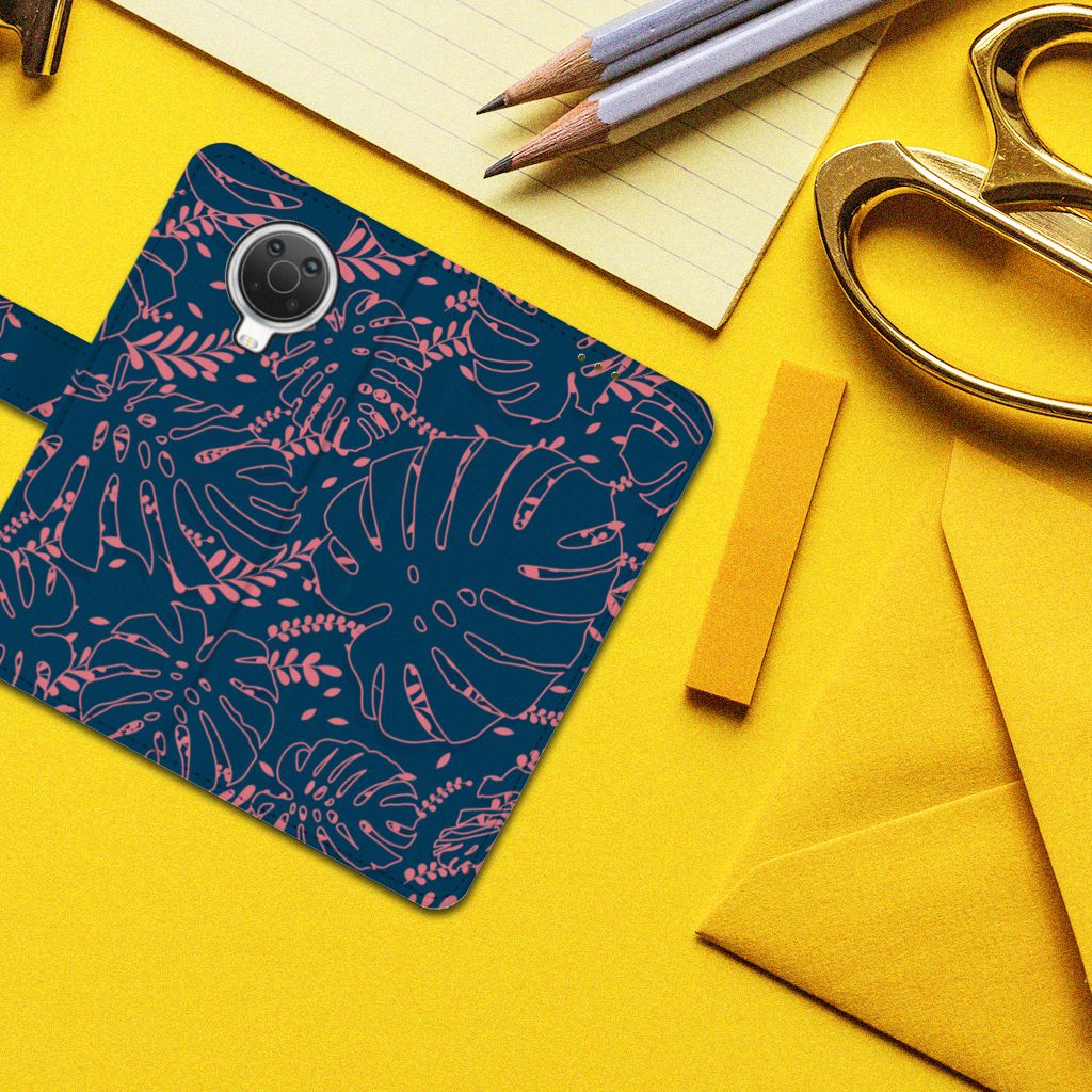 Nokia G10 | G20 Hoesje Palm Leaves design palmbladeren bovenaanzicht