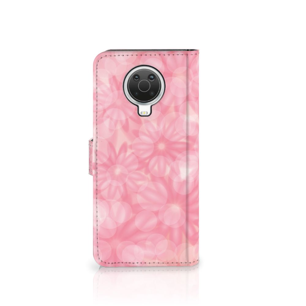 Nokia G10 | G20 Hoesje Spring Flowers bloemen roze aanzicht