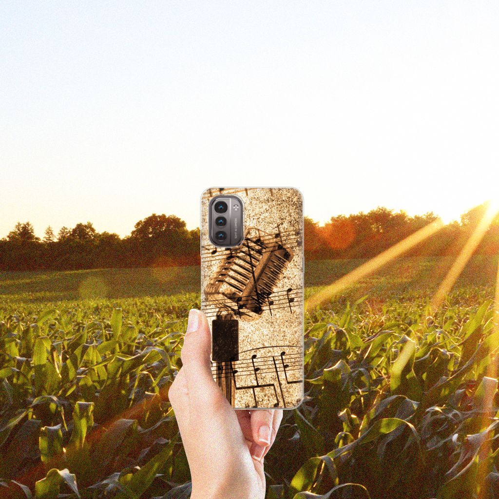 Nokia G21 | G11 Siliconen Hoesje met foto Bladmuziek B2C Telecom