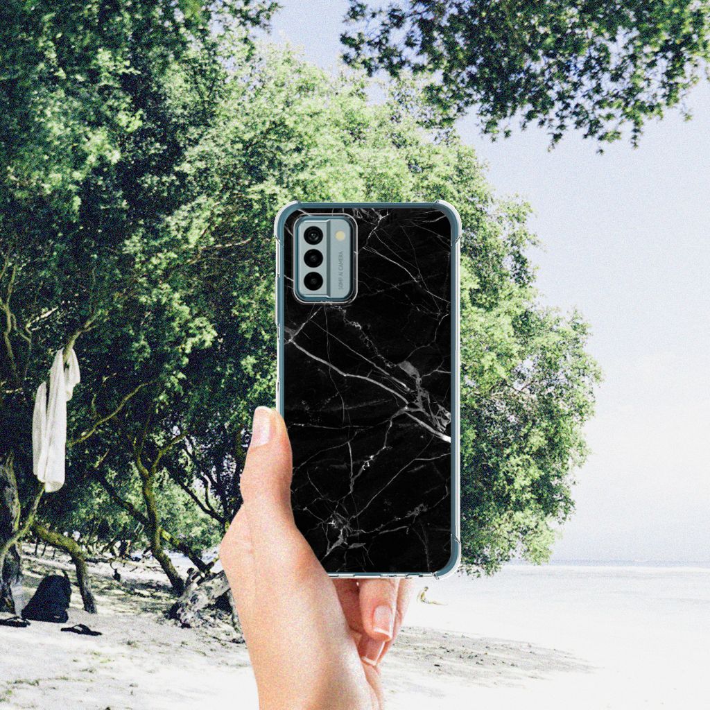 Nokia G22 Anti-Shock Hoesje Marmer Zwart - Origineel Cadeau Vader B2C Telecom