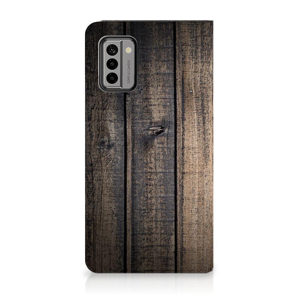 Nokia G22 Book Wallet Case Steigerhout steigerhout design achterkant