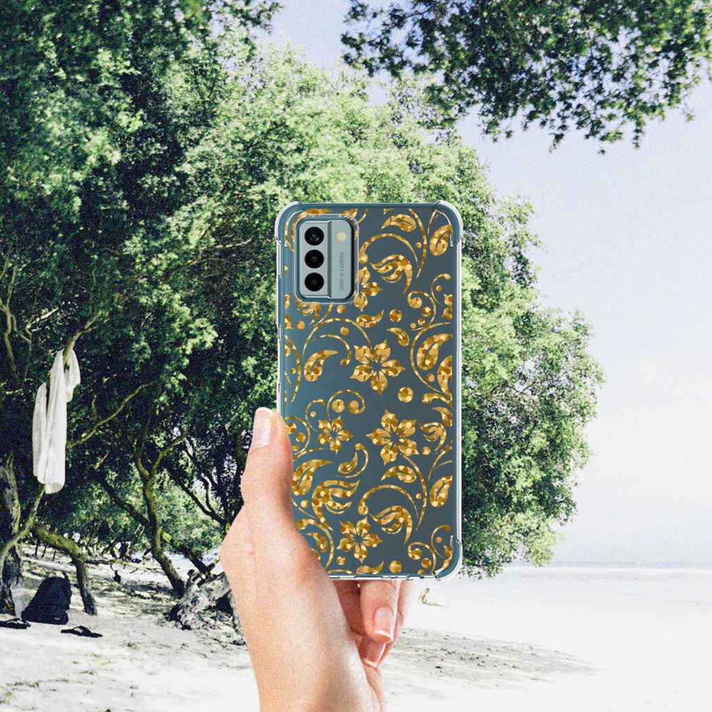Nokia G22 Case Gouden Bloemen B2C Telecom
