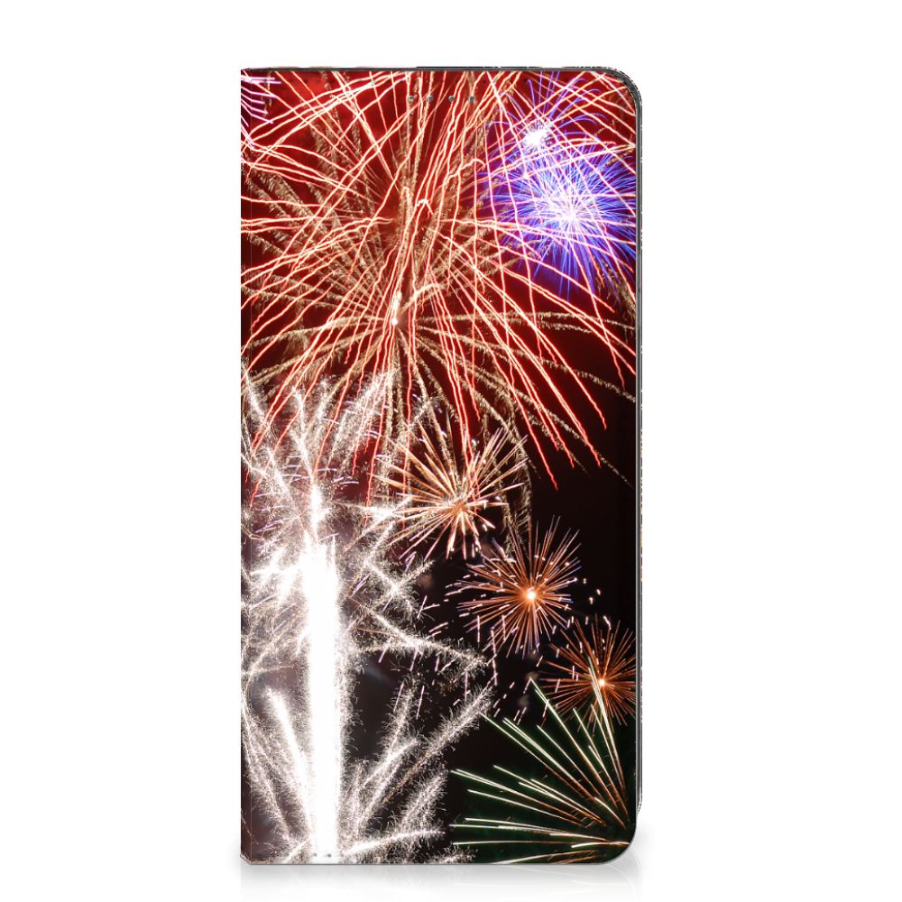 Nokia G22 Hippe Standcase Vuurwerk hoesje siervuurwerk kleurrijk aanzicht