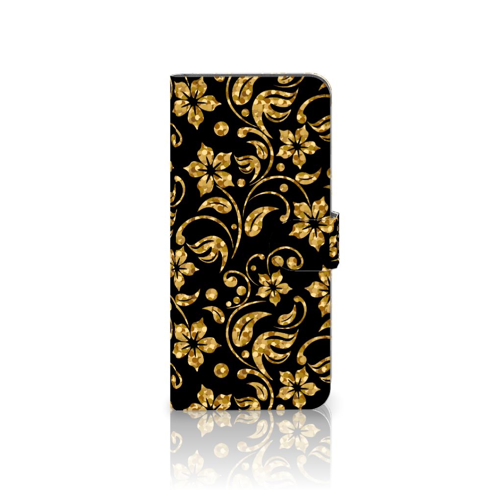 Nokia G22 Hoesje Gouden Bloemen hoesje gouden bloemen aanzicht