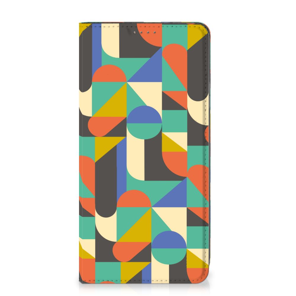 Nokia G22 Hoesje met Magneet Funky Retro design funky retro vooraanzicht