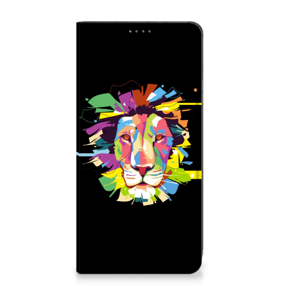 Nokia G22 Magnet Case Lion Color voorkant kleurrijk leeuw ontwerp