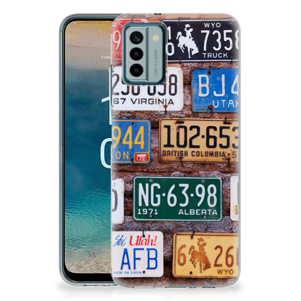 Nokia G22 Siliconen Hoesje met foto Kentekenplaten design kentekenplaten aanzicht