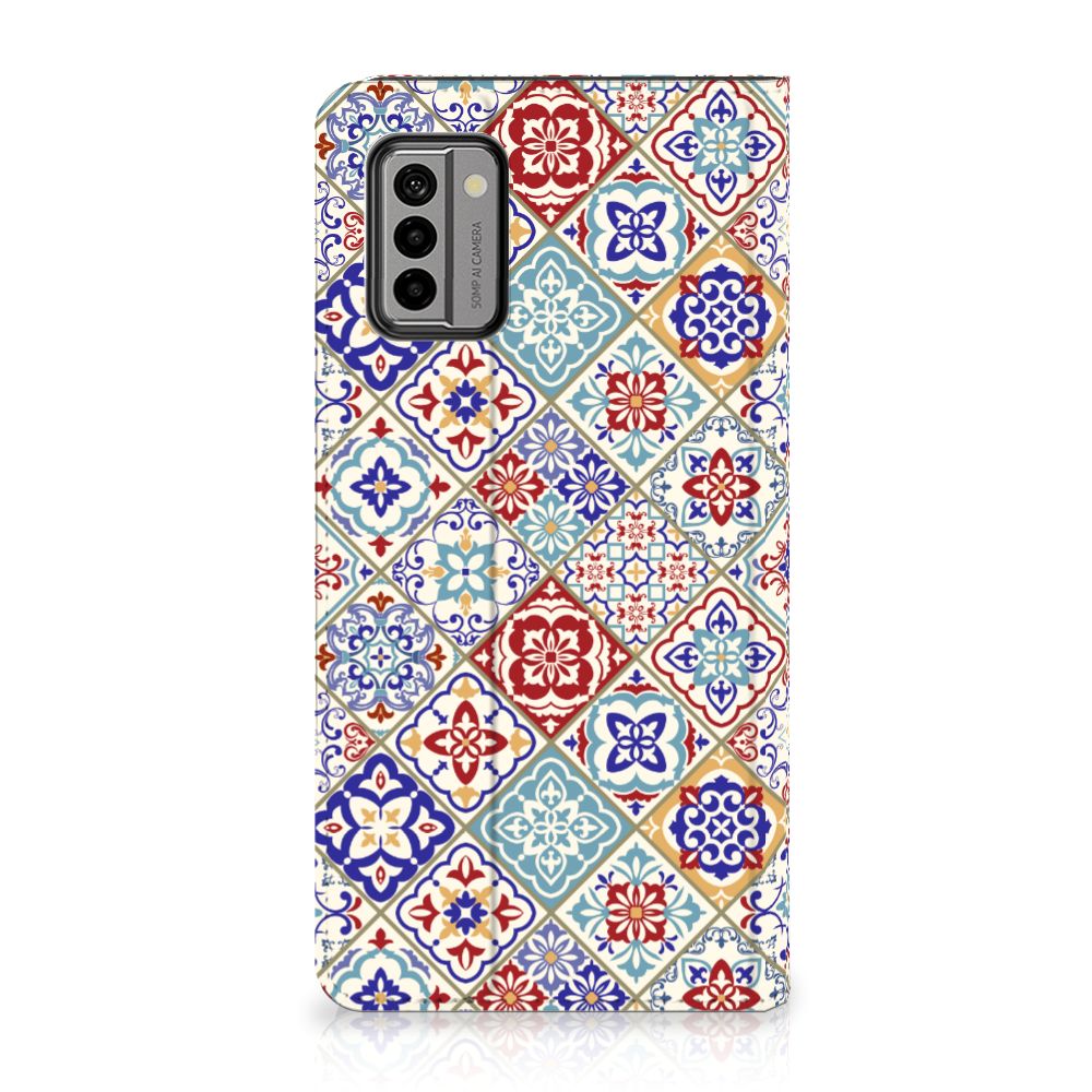 Nokia G22 Standcase Tiles Color design kleurrijke tegels aanzicht
