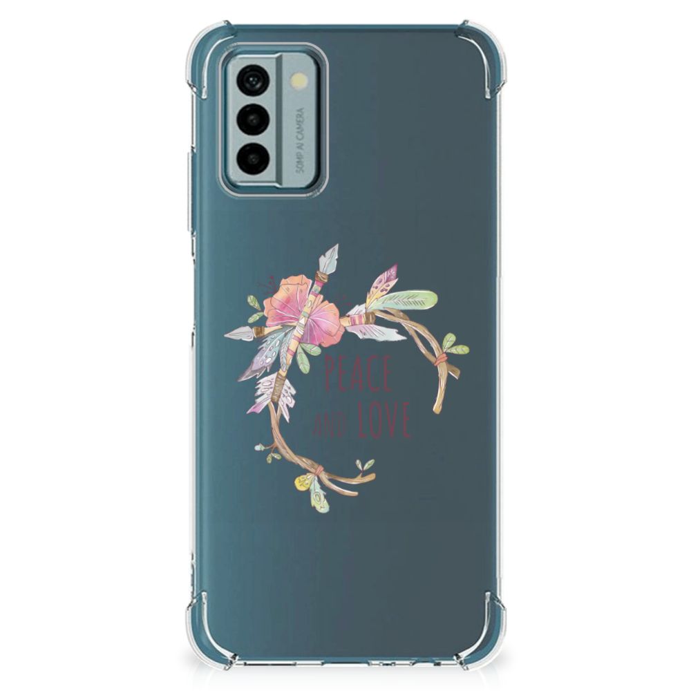 Nokia G22 Stevig Bumper Hoesje Boho Text achterkant