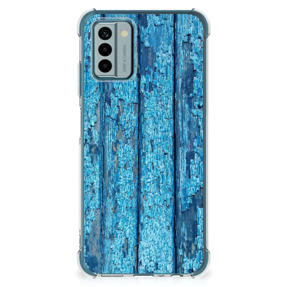 Nokia G22 Stevig Telefoonhoesje Wood Blue B2C Telecom